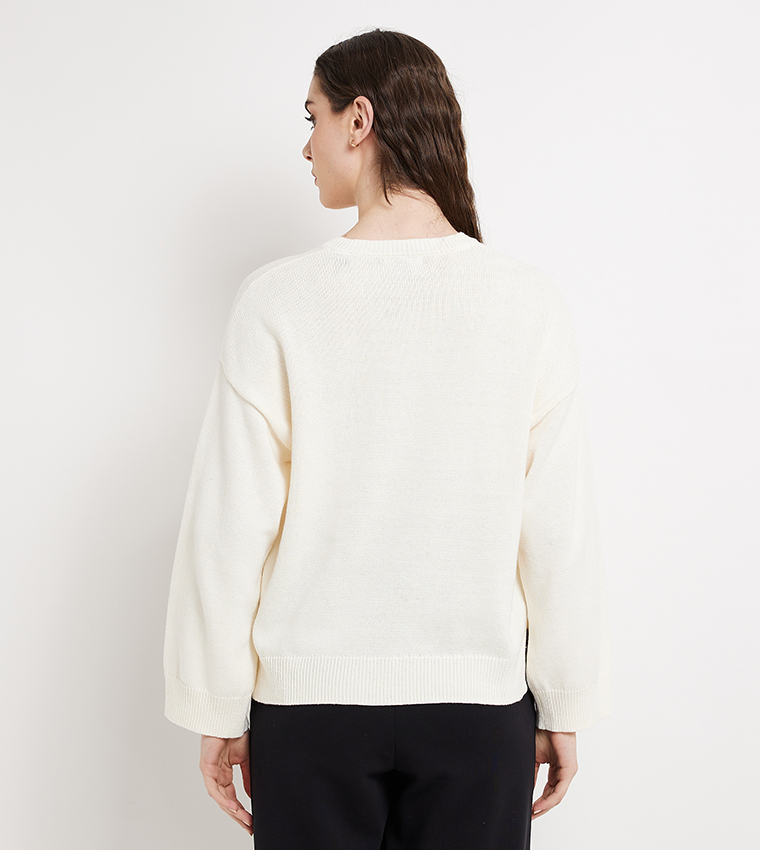 V-Neck Oversized Knitted Sweater