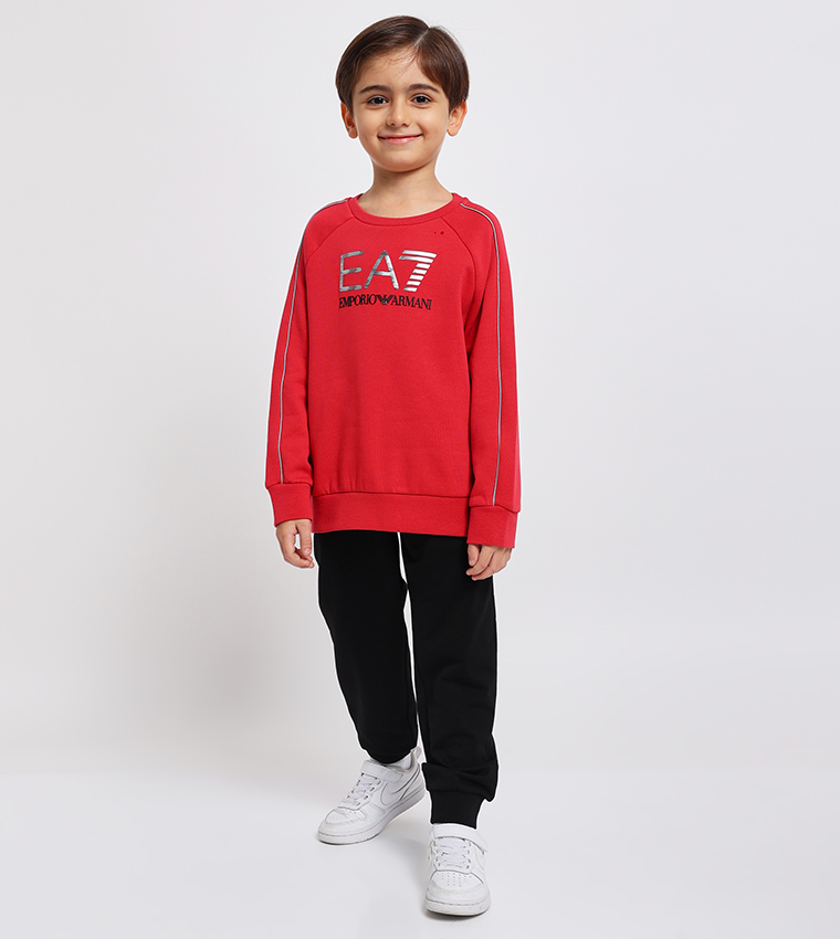 Buy EMPORIO ARMANI Printed Crew Neck Sweatshirt In Red 6thStreet Bahrain