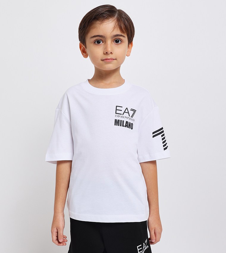 Buy EMPORIO ARMANI Printed Short Sleeves T Shirt In White 6thStreet Bahrain