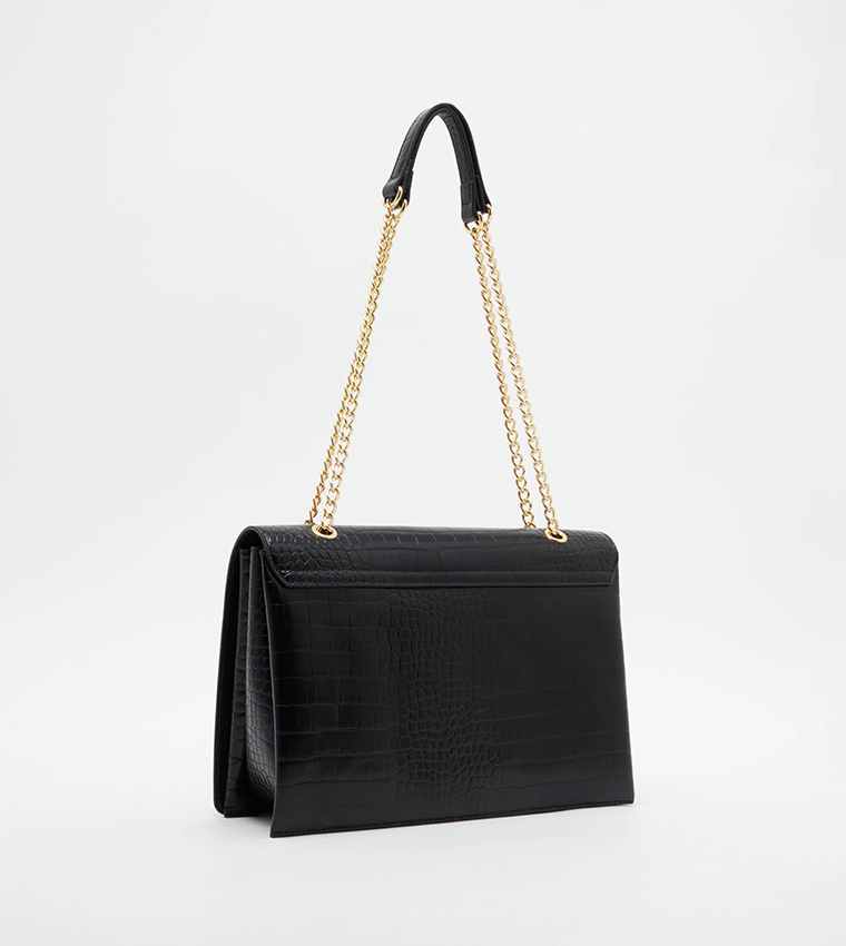 Love moschino embossed discount shoulder bag black