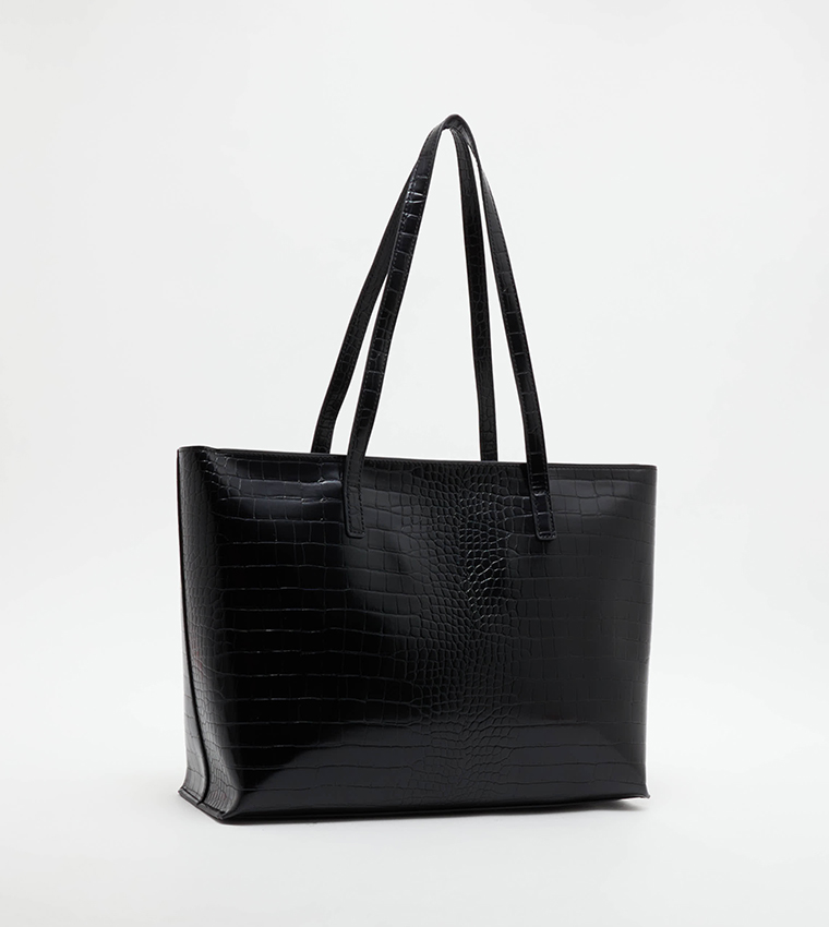 Croc black tote discount bag