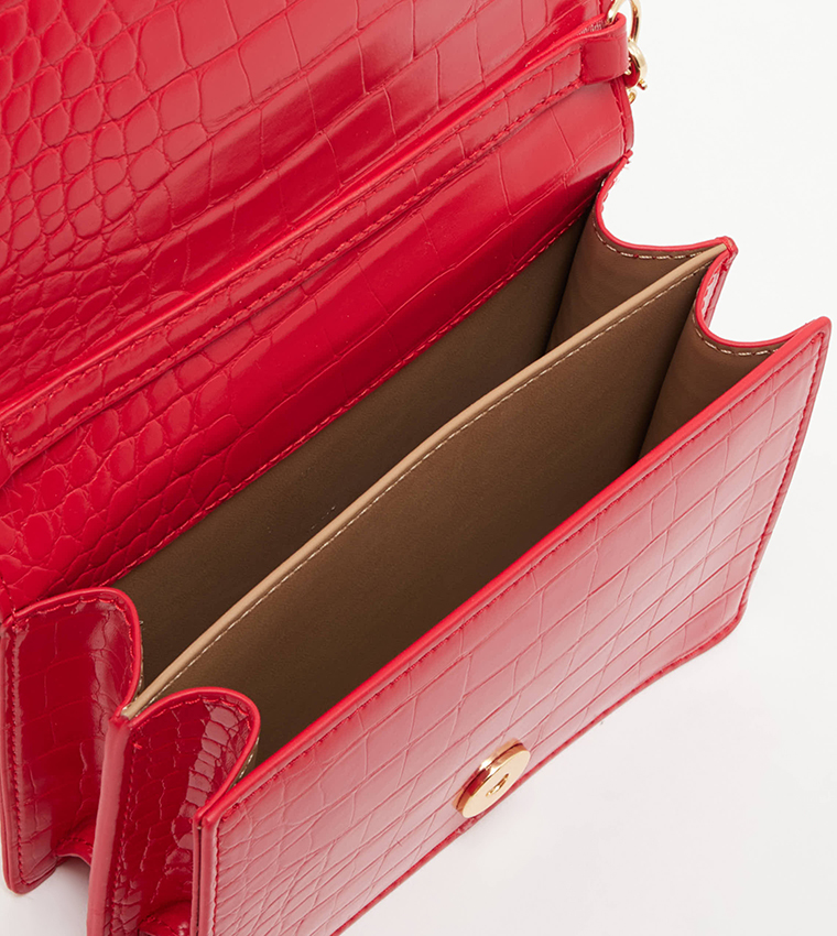 Croc Textured Crossbody Bag