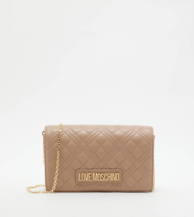 Moschino quilted discount bag beige