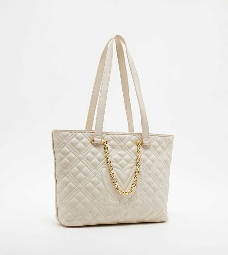 Moschino cream discount quilted bag