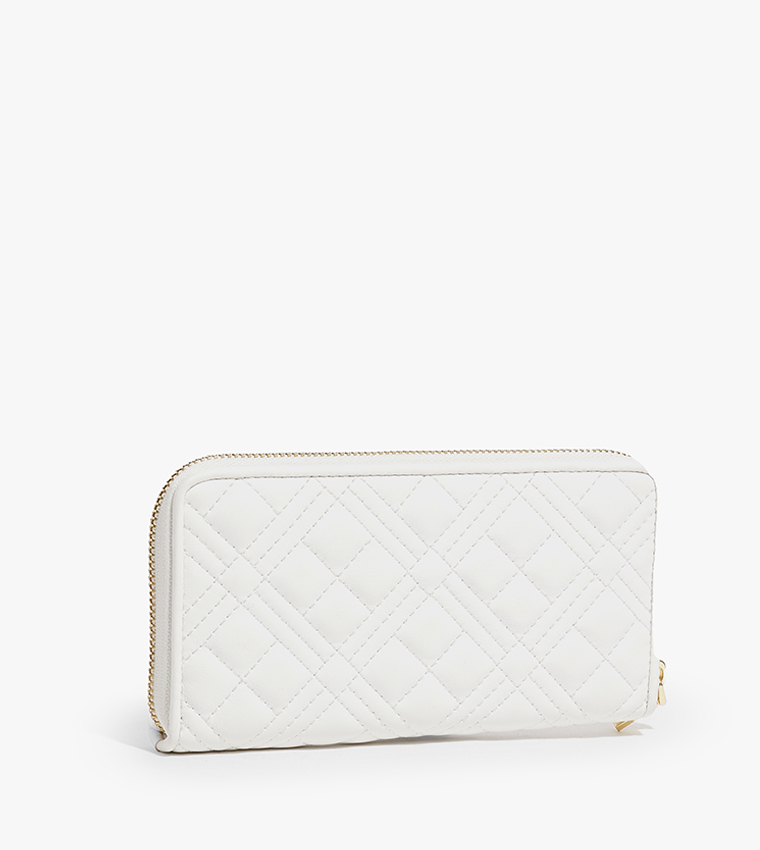 Logo Detail Quilted Long Wallet