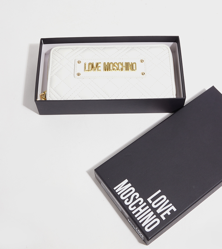 Logo Detail Quilted Long Wallet