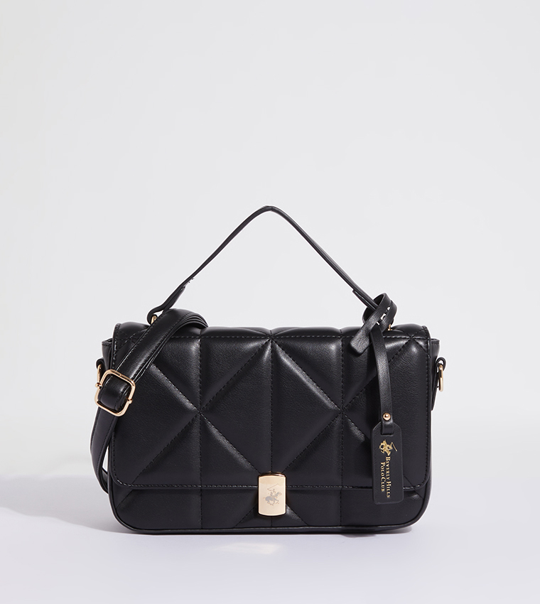 Quilted Flap Closure Crossbody Bag