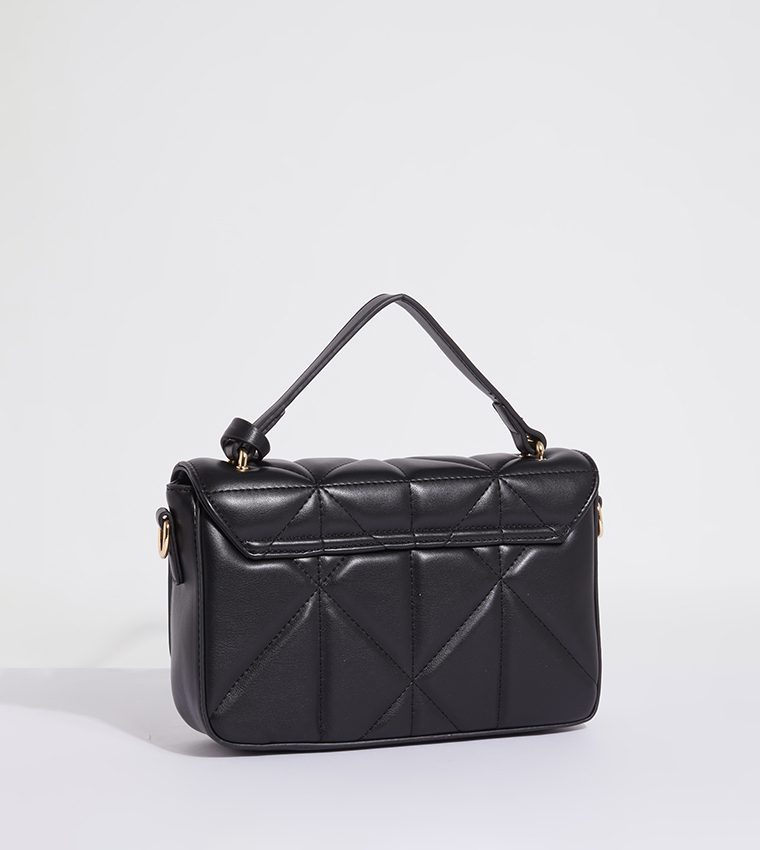 Quilted Flap Closure Crossbody Bag