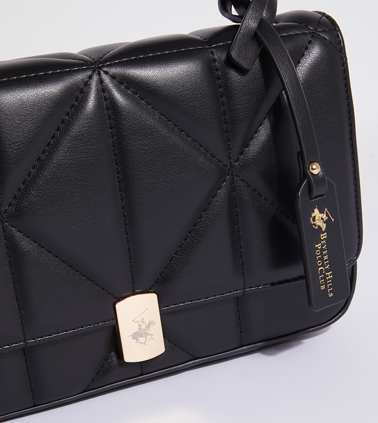 Quilted Flap Closure Crossbody Bag
