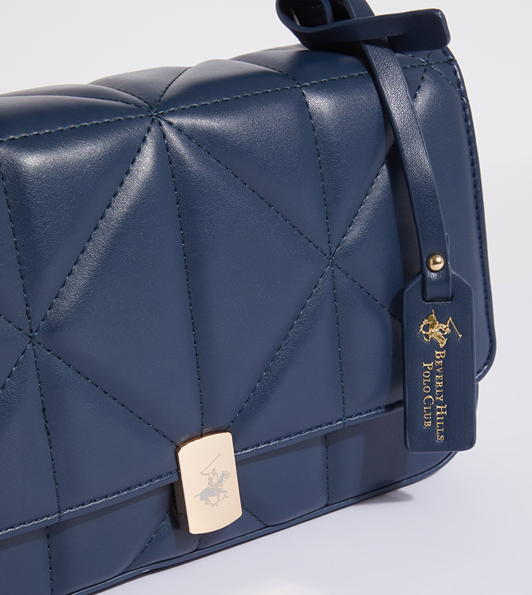Quilted Flap Closure Crossbody Bag