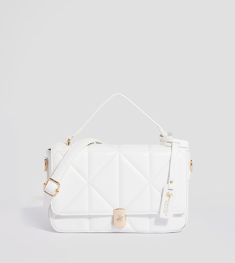 Quilted Flap Closure Crossbody Bag