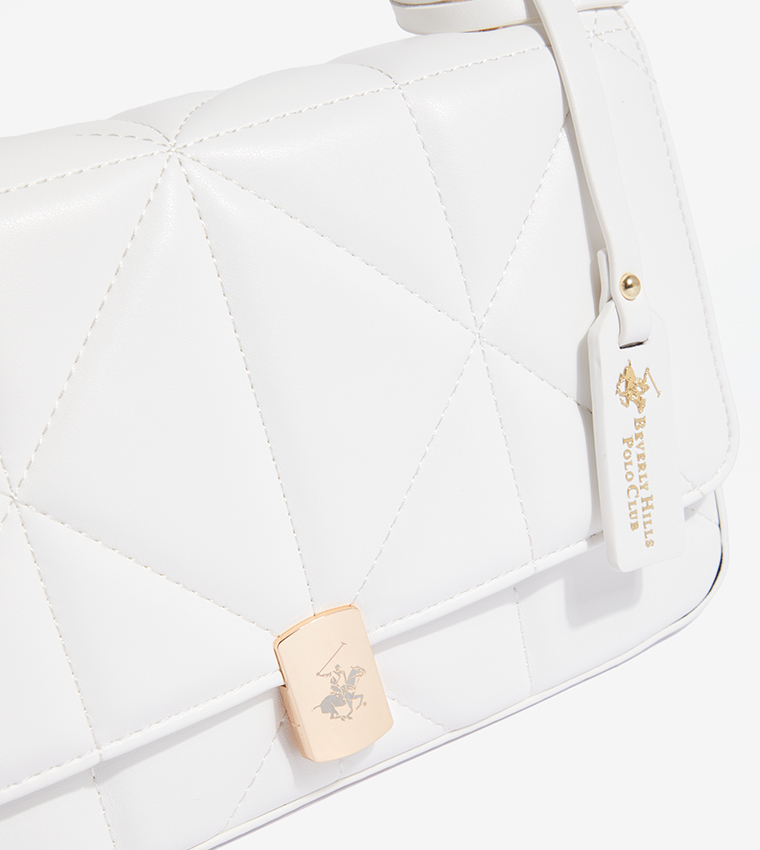 Quilted Flap Closure Crossbody Bag