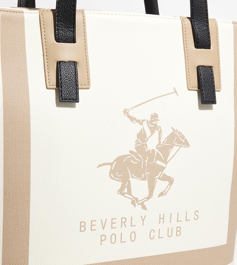 Logo Detail Zippered Tote Bag