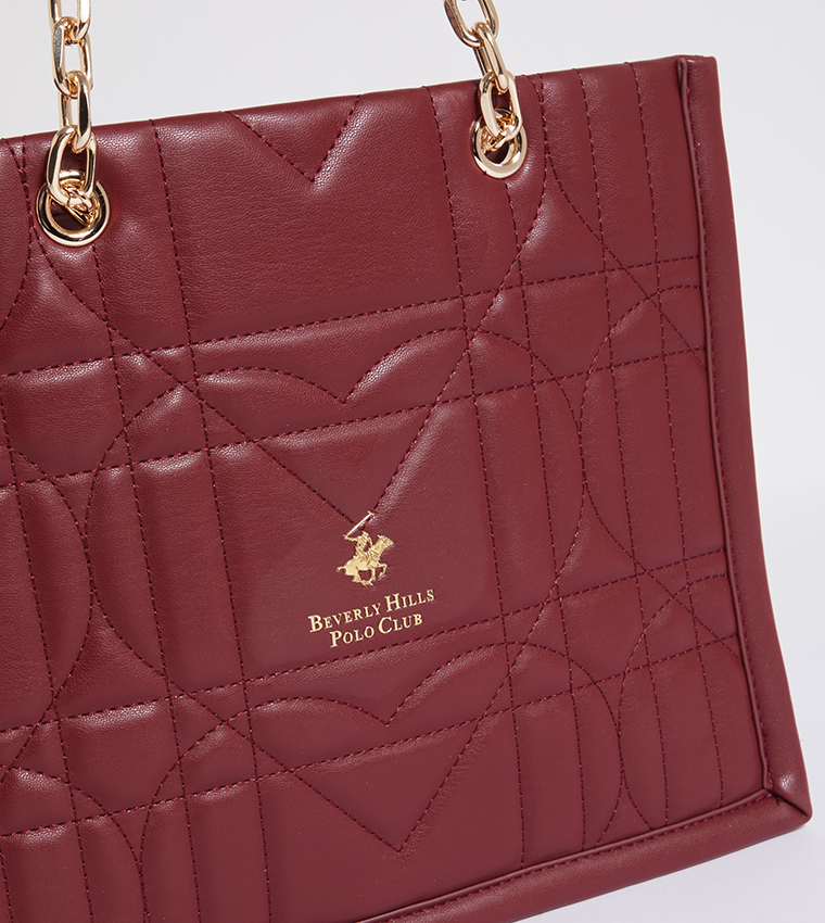 Logo Detail Chain Handle Tote Bag