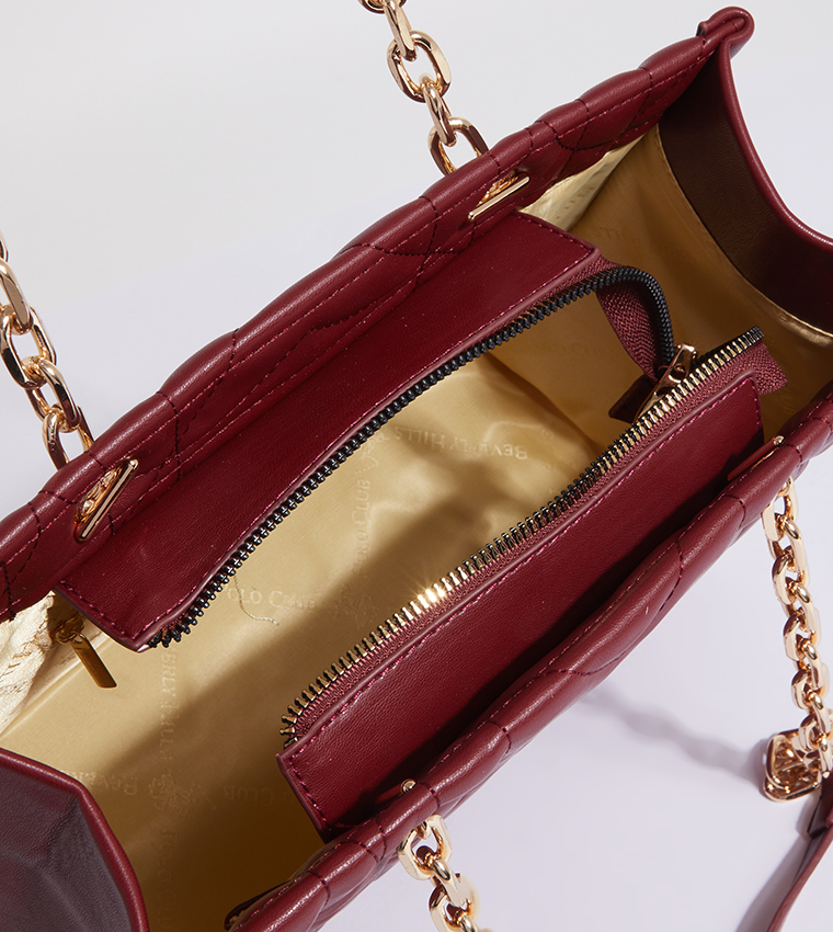 Logo Detail Chain Handle Tote Bag