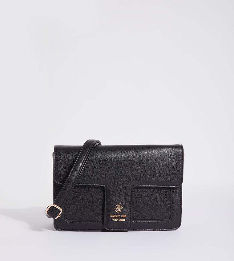 Textured Logo Detail Shoulder Bag