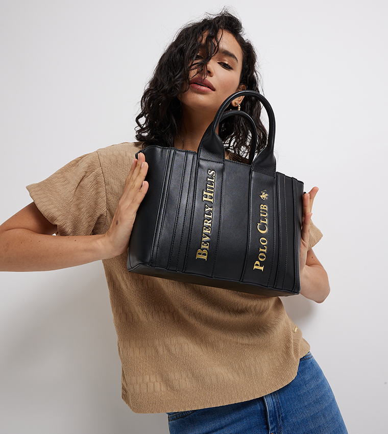 Buy Beverly Hills Polo Club Logo Detail Tote Bag In Black | 6thStreet UAE
