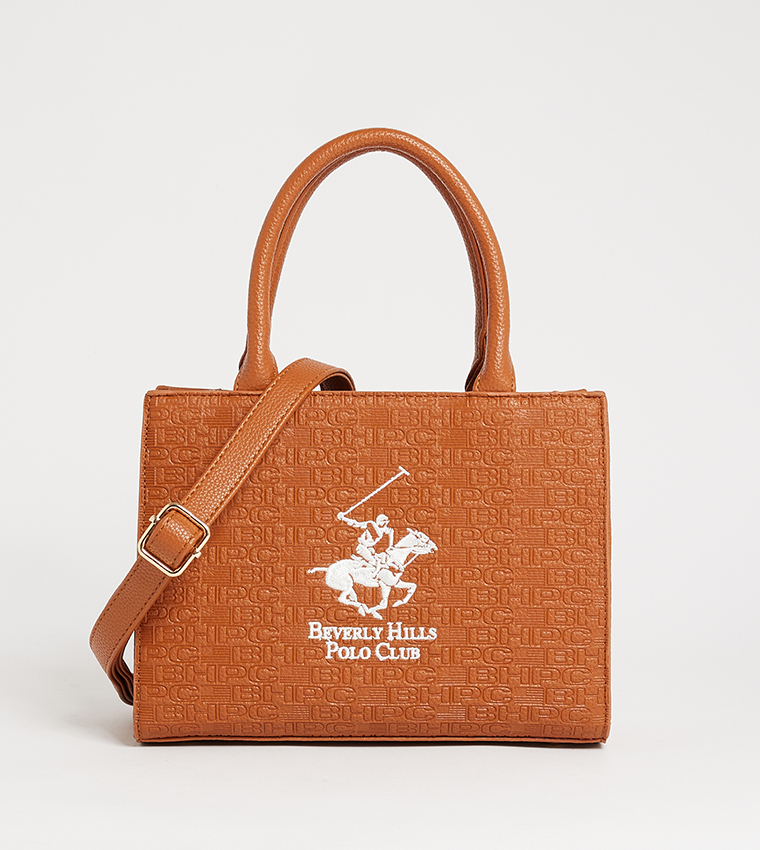 Buy Beverly Hills Polo Club Logo Printed Handheld Bag In Brown 6thStreet Bahrain