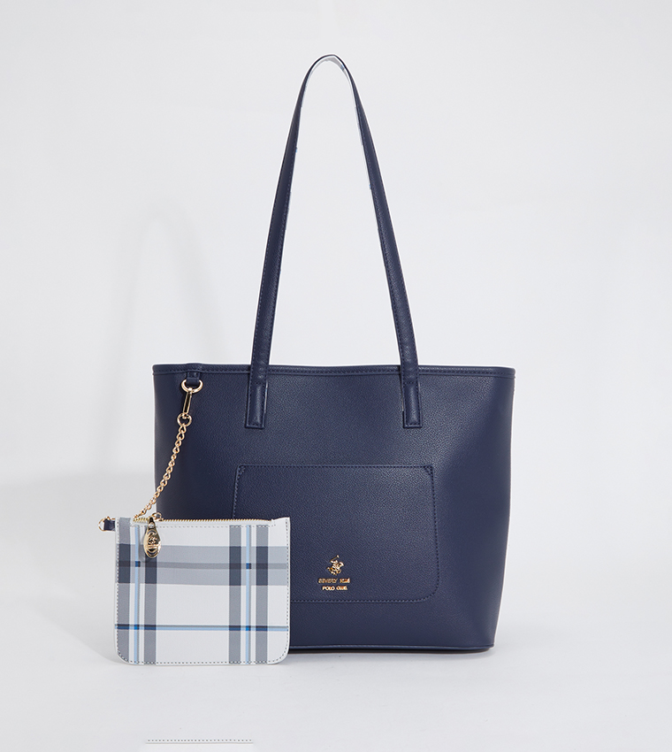 Buy Beverly Hills Polo Club Logo Detail Tote Bag With Purse In NAVY BLUE 6thStreet UAE