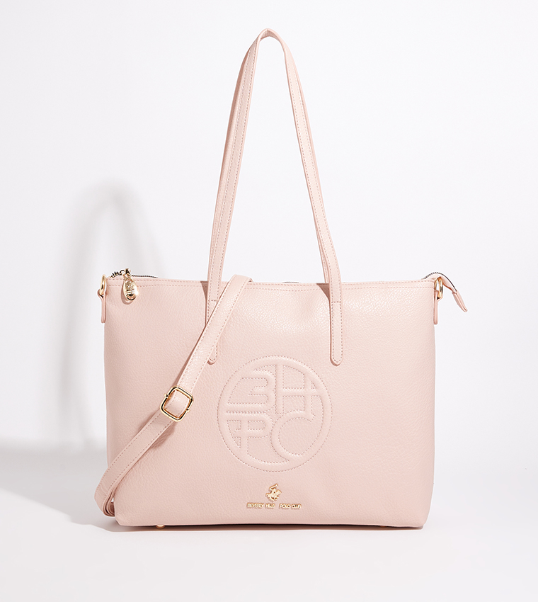 Buy Beverly Hills Polo Club Monogram Embossed Tote Bag In Pink 