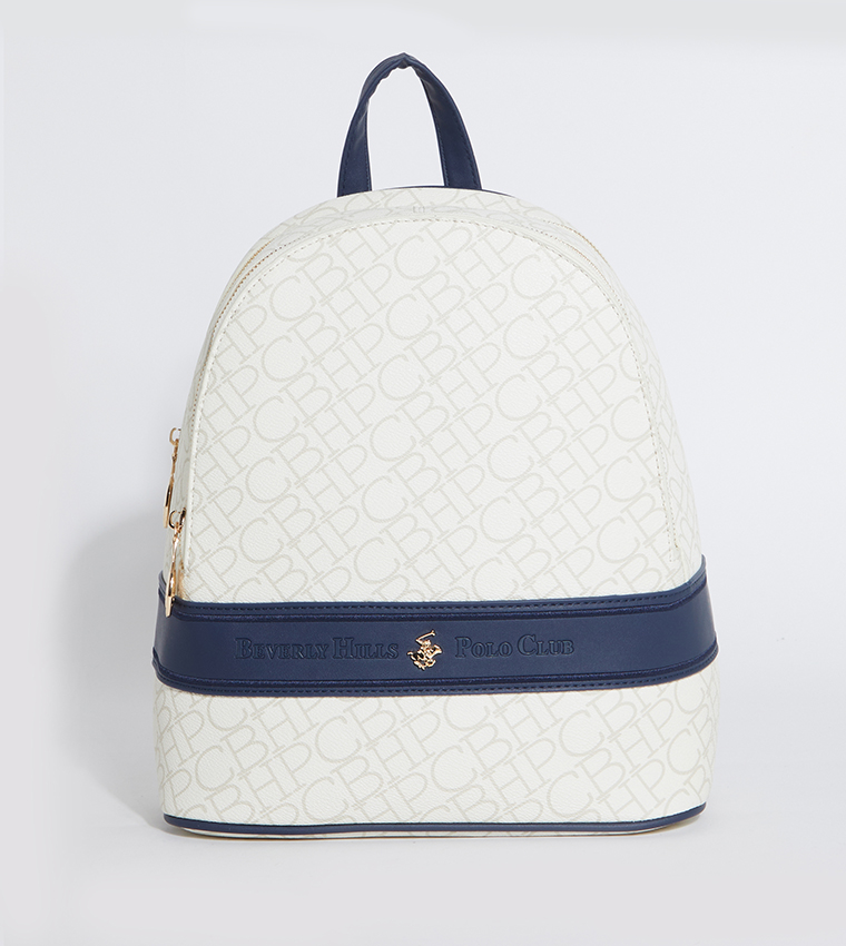 Logo Print Zippered Backpack