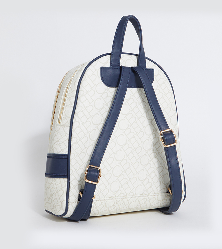 Logo Print Zippered Backpack
