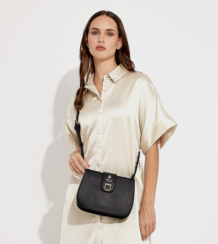 Logo Metal Crossbody Bag