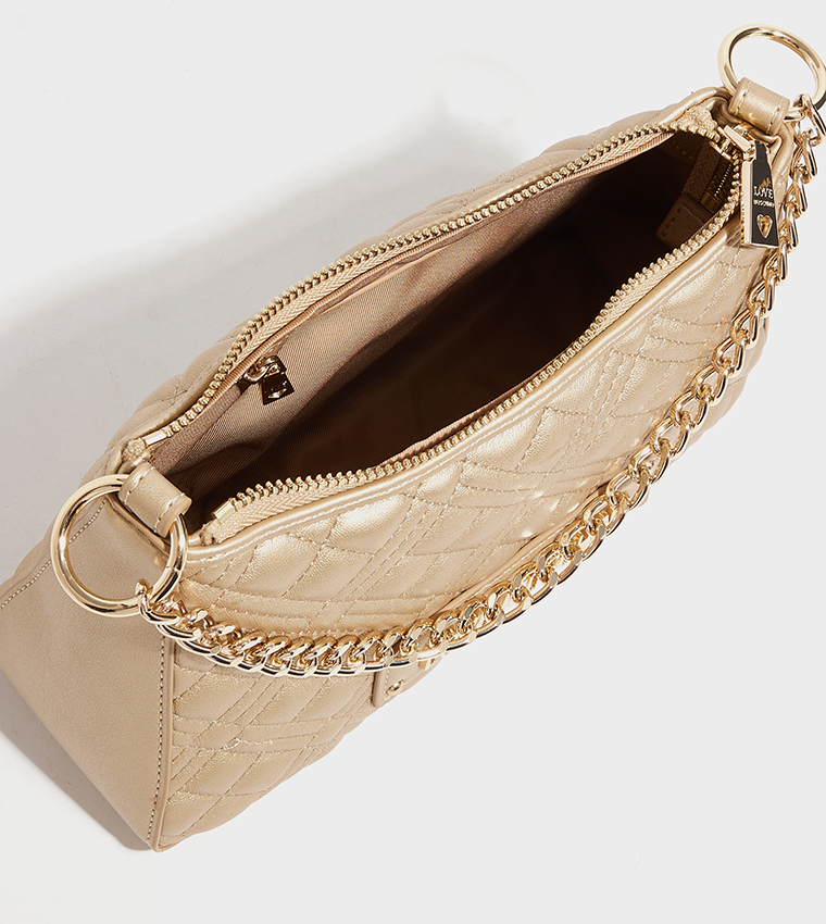 Logo Detail Quilted Shoulder Bag