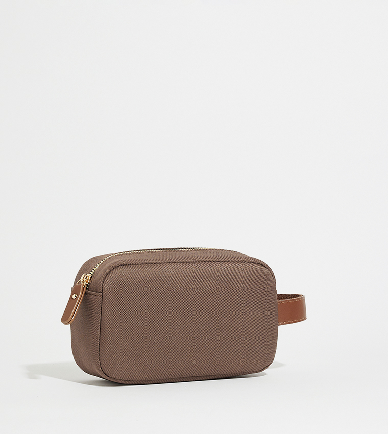 Logo Metal Zippered Toiletry Bag