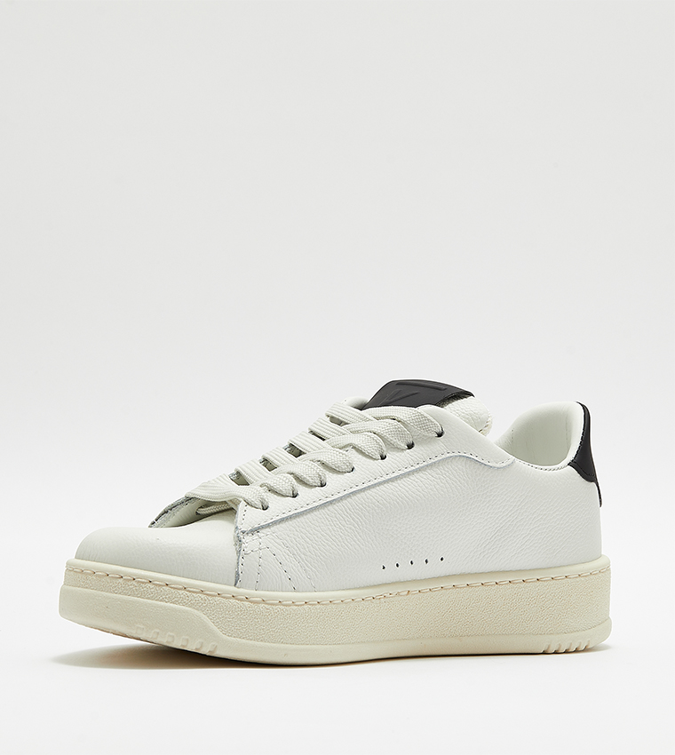 Buy Valentino Logo Printed Lace Up Sneakers In White