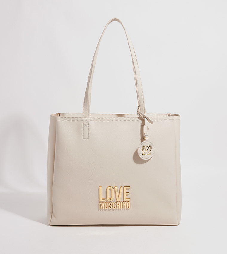 Buy Love Moschino Logo Detail Tote Bag In Ivory 6thStreet Bahrain