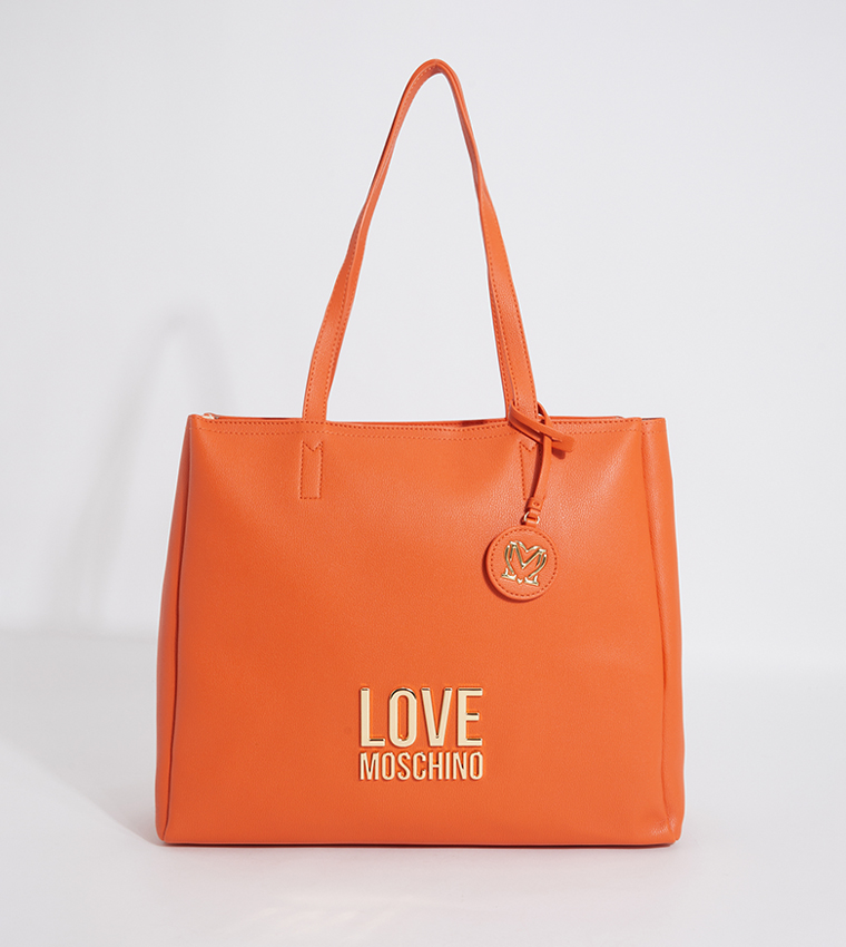 Buy Love Moschino Logo Detail Tote Bag In Orange 6thStreet Bahrain