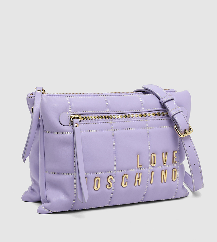 Quilted Zip Closure Crossbody Bag