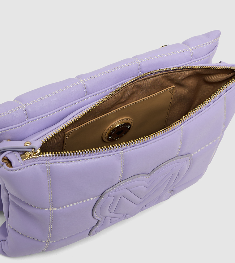 Quilted Zip Closure Crossbody Bag