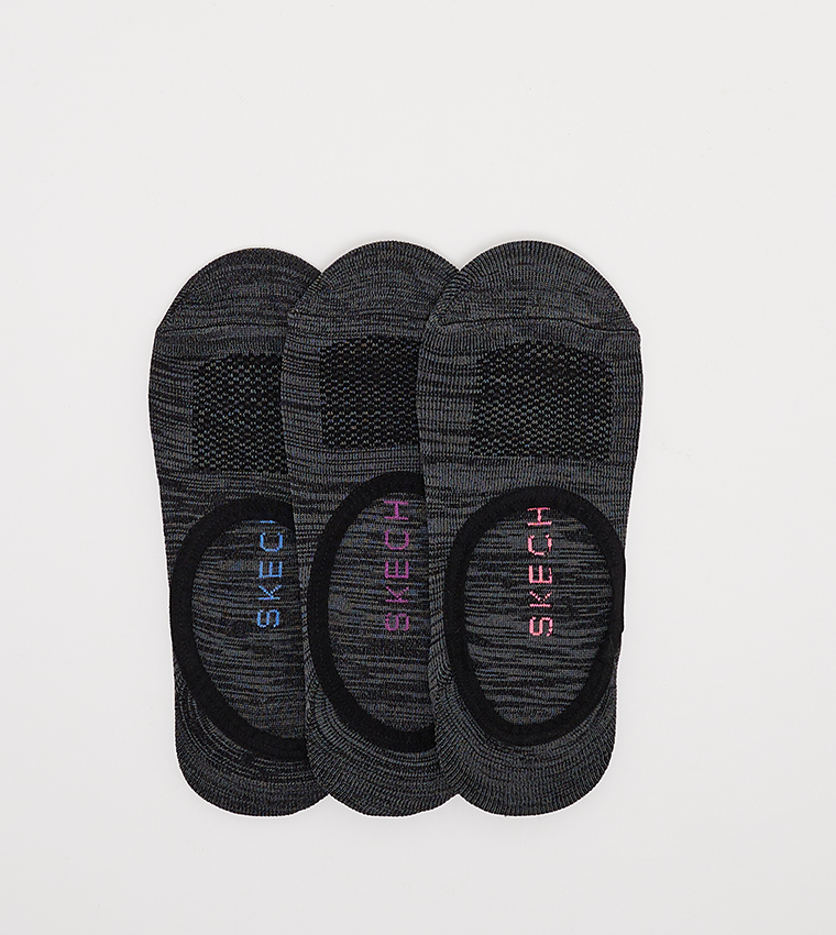 Pack of 3 Non Terry No Show Socks