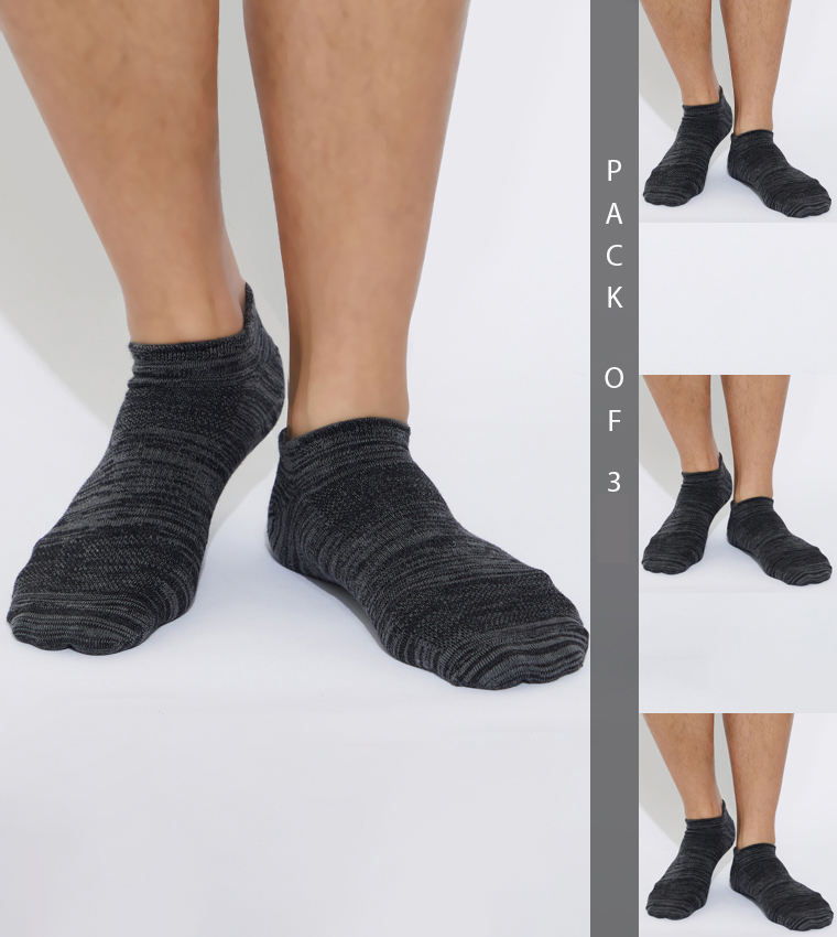 Pack Of 3 Non Terry Super No Show Socks