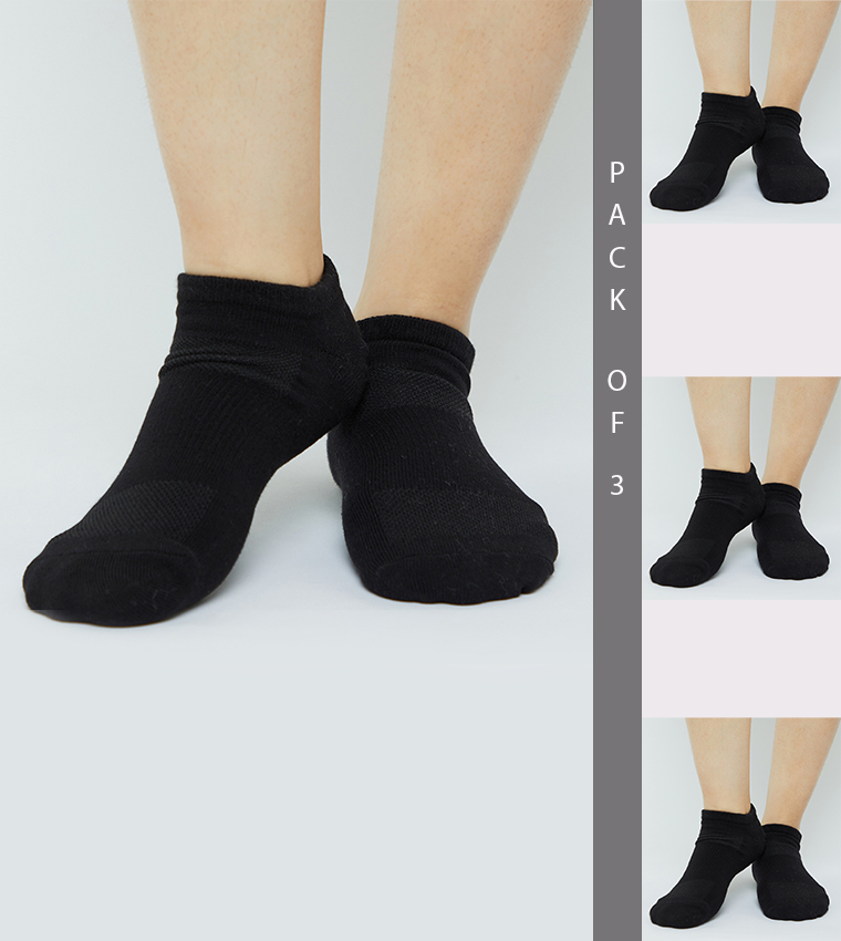 Pack Of 3 Non Terry Super No Show Socks