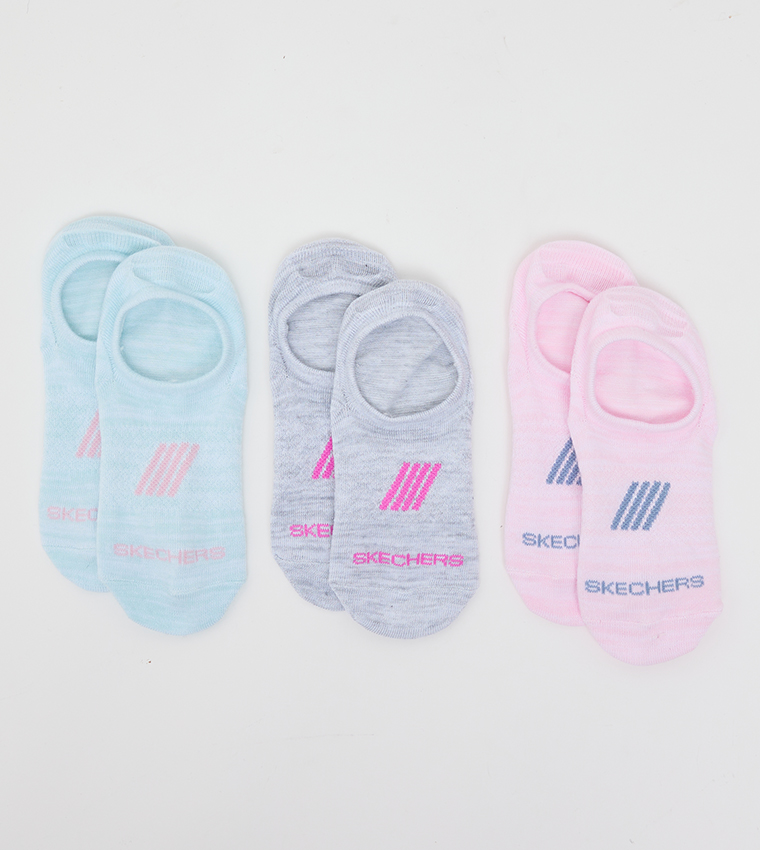 3-Pack Printed No Show Socks