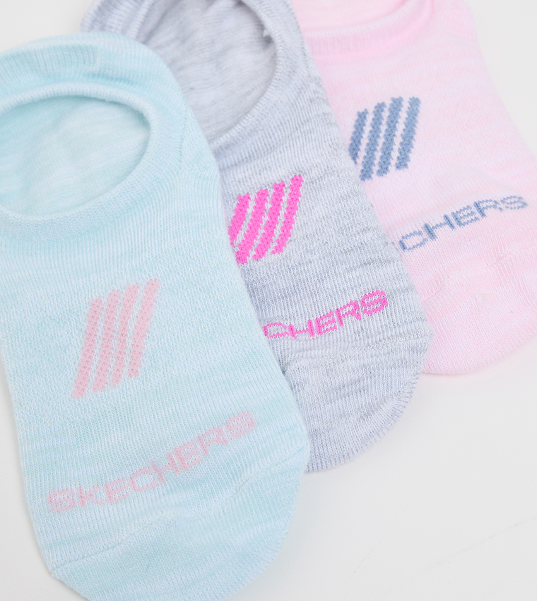 3-Pack Printed No Show Socks