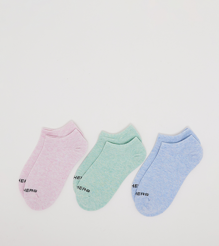 Pack of 3 Non Terry No Show Socks