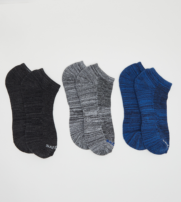 Pack of 3 Logo Detail No Show Socks