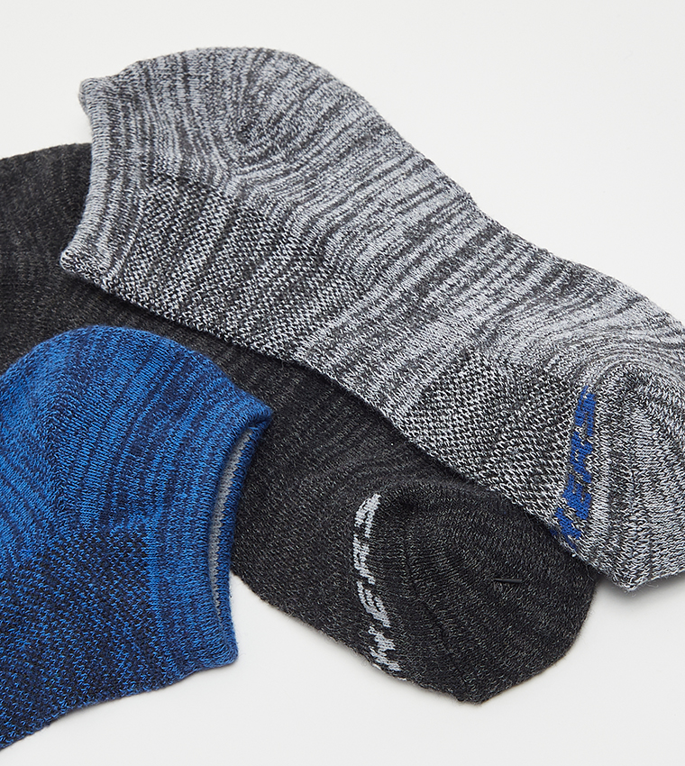 Pack of 3 Logo Detail No Show Socks