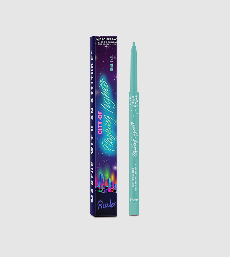 City of Flashing Lights Real Teal Micro Retractable Liner, 0.1g