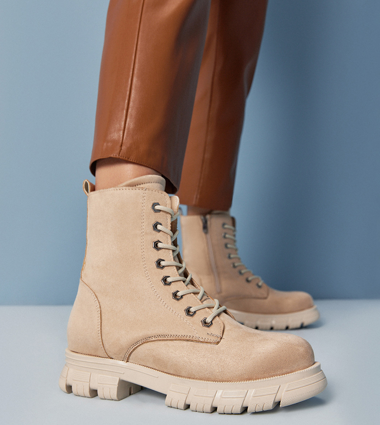 Chunky Lace-Up Ankle Boots