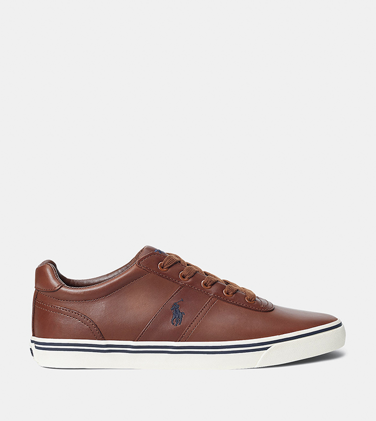 Logo Detail Round Toe Low Top Sneakers