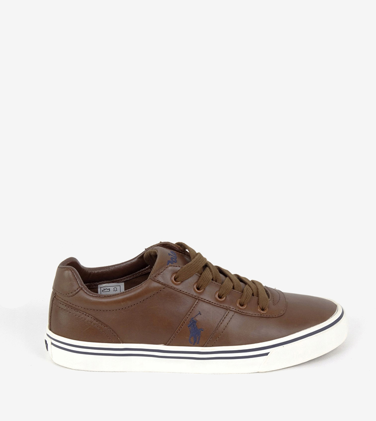 Logo Detail Round Toe Low Top Sneakers