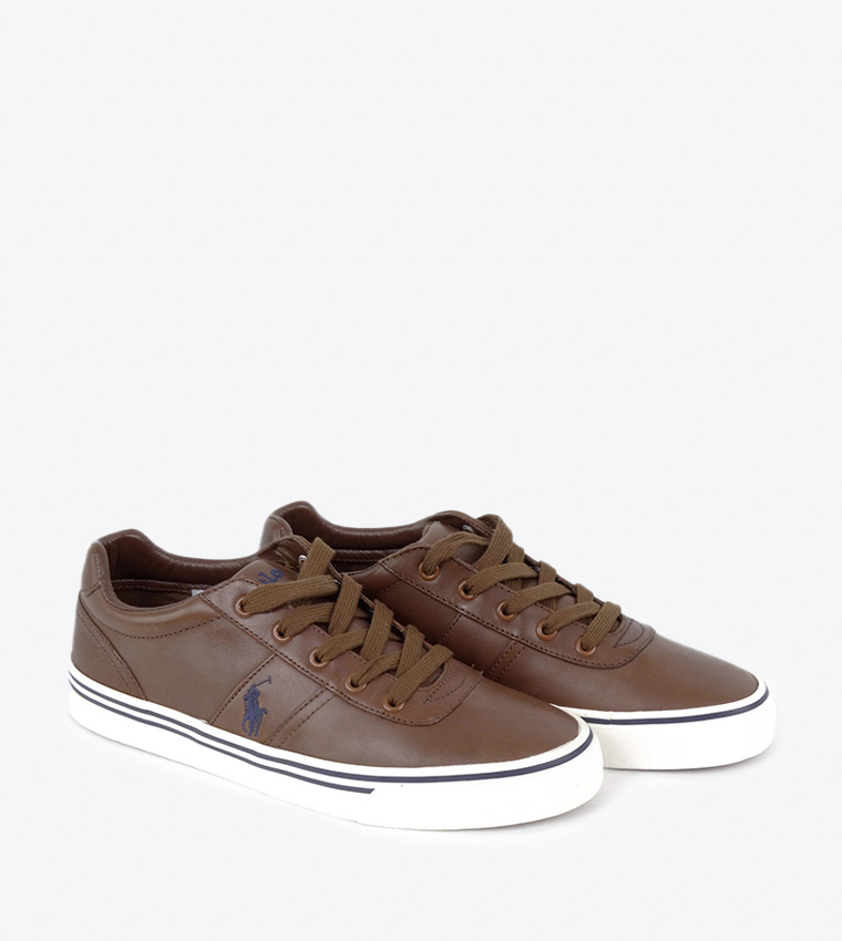 Logo Detail Round Toe Low Top Sneakers