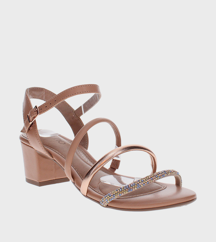 Buy Beira Rio ZEPHR Embellished Heeled Sandals In Brown
