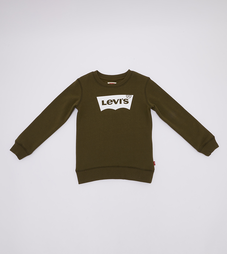 Buy Levi's Boy's Batwing Crewneck Sweatshirt In Green | 6thStreet Kuwait