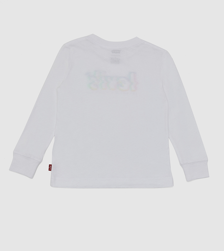 Glitched Logo Printed Long Sleeves T-Shirt